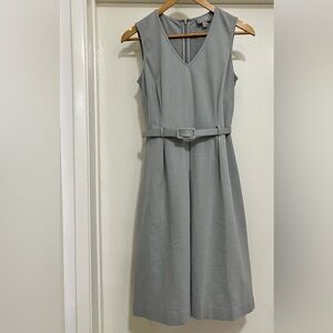 Pure Collection Gray Belted Midi Dress